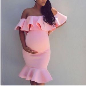 Pink maternity dress